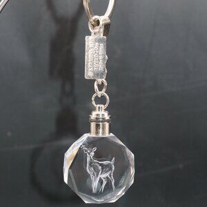 Vintage Harry Potter Transparent Glass With Laser Etched Deer Light Up Keychain